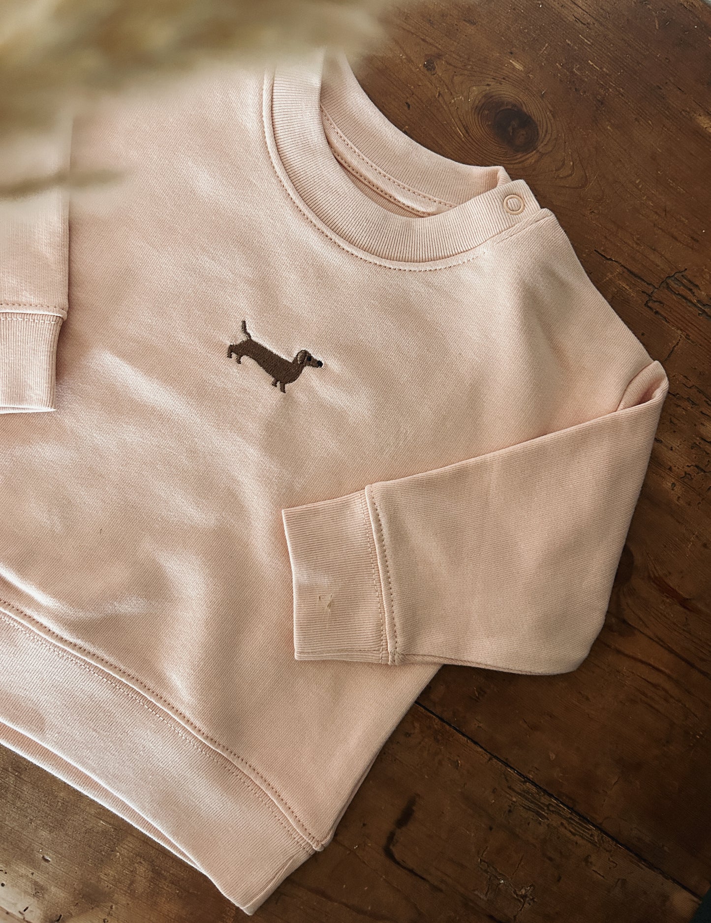 Baby-Sweatshirt mit Dackel-Stick