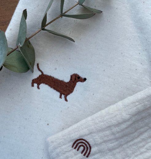 Baby Body mit Dackel - Stick - tierly - Shirt