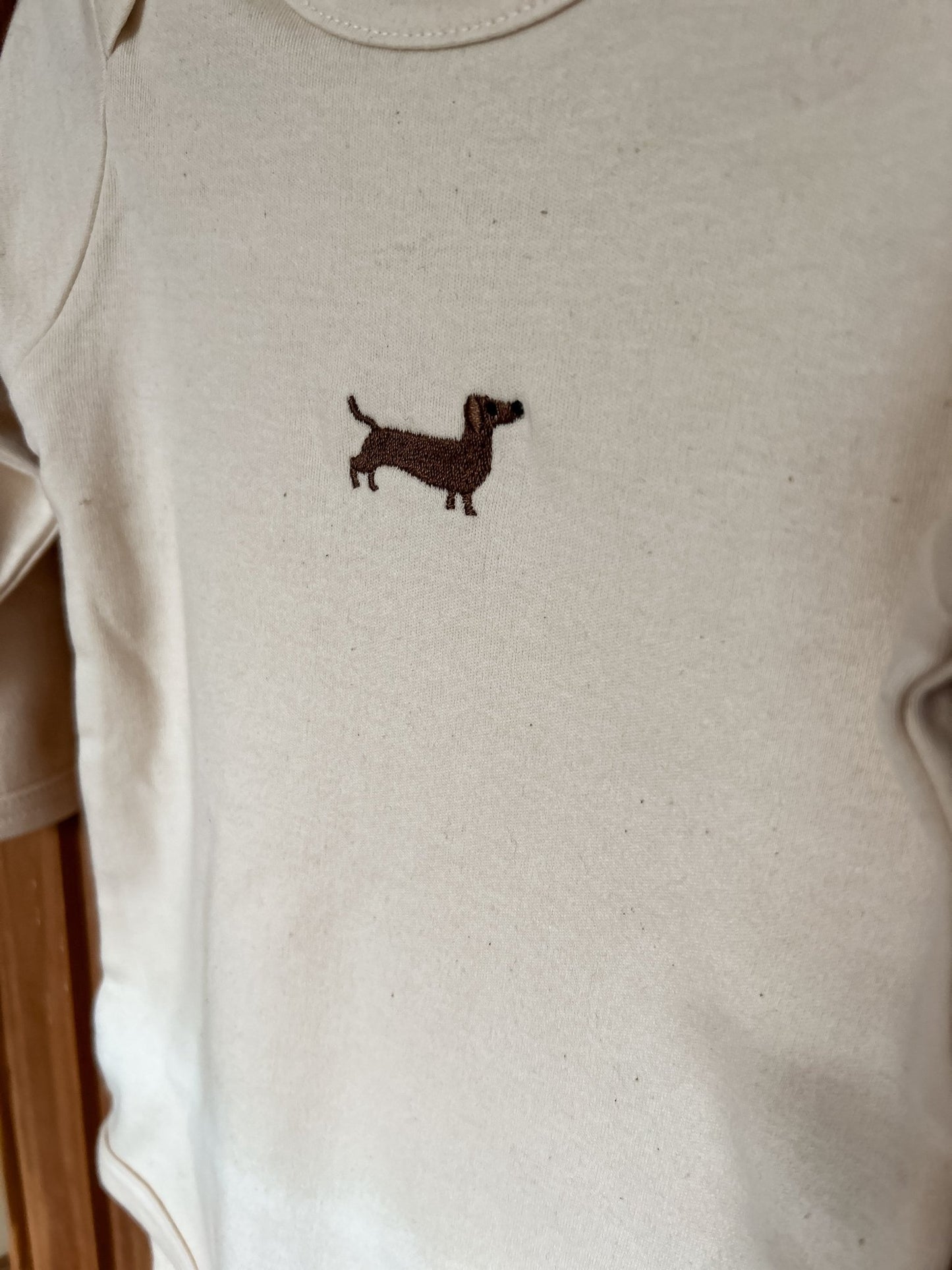 Baby Body mit Dackel - Stick - tierly - Shirt