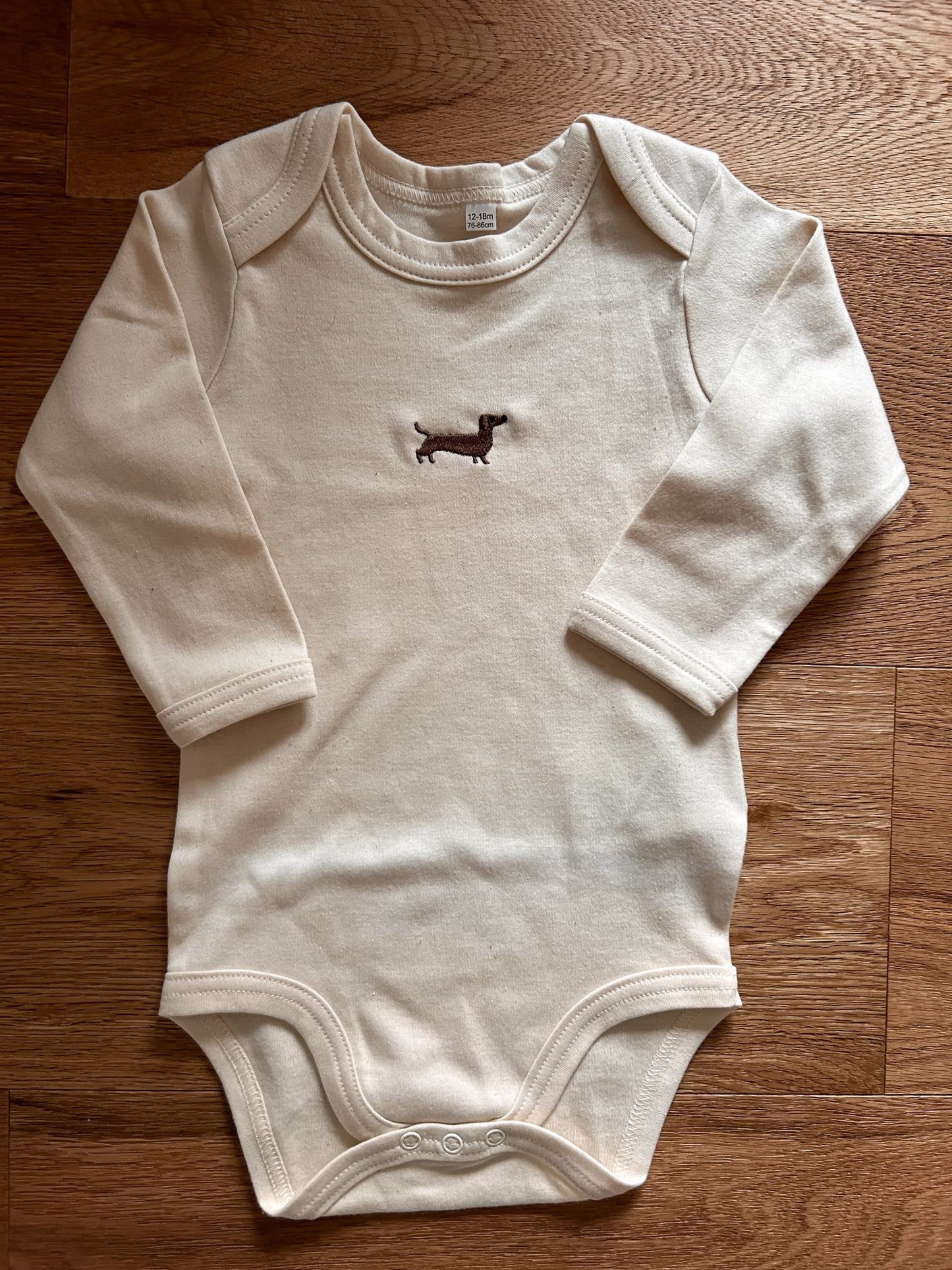 Baby Body mit Dackel - Stick - tierly - Shirt