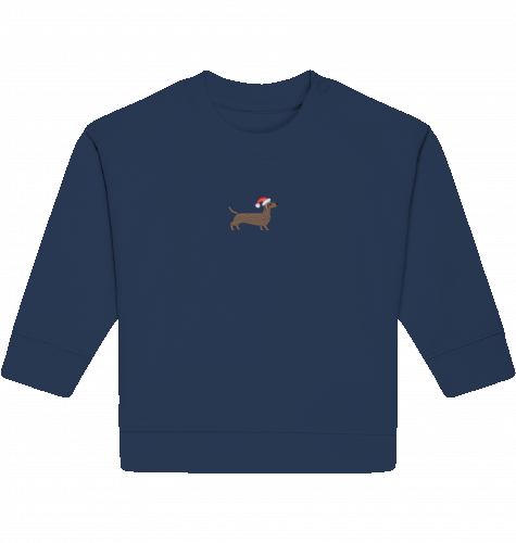 Baby-Sweatshirt mit Weihnachtsdackel-Stick