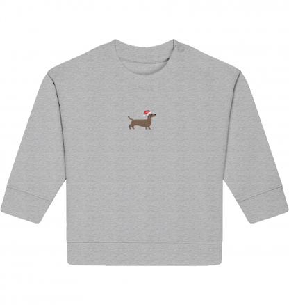 Baby-Sweatshirt mit Weihnachtsdackel-Stick