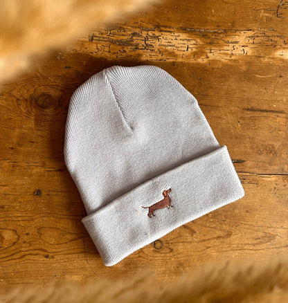 Beanie Mütze mit Dackel - Stick - tierly - Shirt