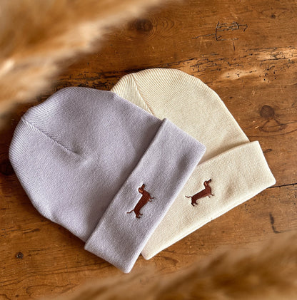 Beanie Mütze mit Dackel - Stick - tierly - Shirt