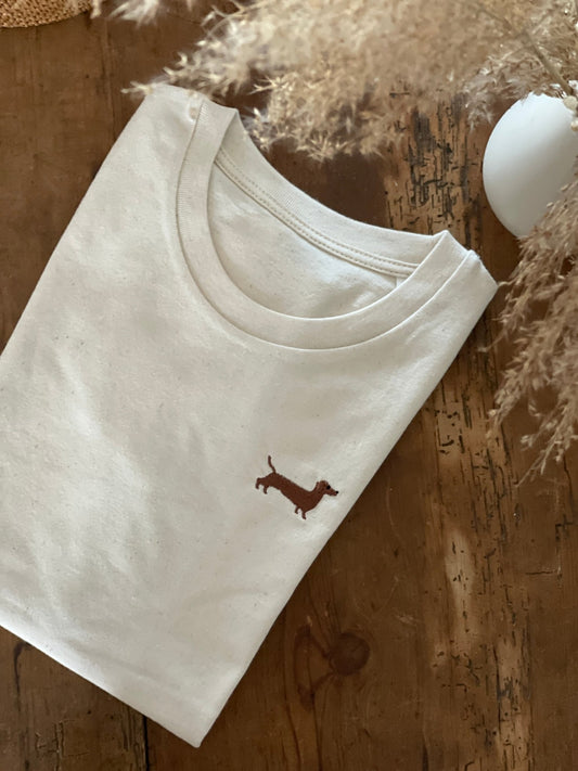 T - Shirt mit Dackel - Stick - tierly - Shirt